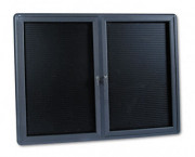 2-Door Enclosed Magnetic Directory, 48 x 36, Black, Gray Frame