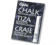 Alpha Nontoxic Low Dust Chalk, White, 12 Sticks/Pack