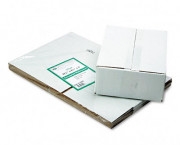 Corrugated Cardboard Slotted Mailing Box, 8-3/4 x 11-1/4 x 4, White, 6/Pack