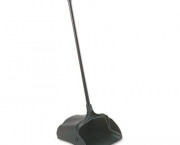Lobby Pro Upright Dustpan, w/wheels, 12 1/2 W, Polypropylene w/Vinyl Coat, Black