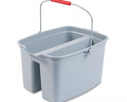 Brute 19-Quart Double Utility Pail, 18 x 14-1/2 x 10, Gray Plastic