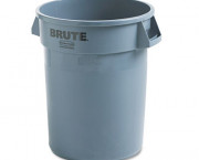 Brute Refuse Container, Round, Plastic, 32 gal, Gray