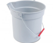 Brute 10-Quart Plastic Utility Pail, 10-1/2 Diameter x 10-1/4h, Gray Plastic