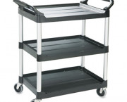 Economy Plastic Cart, 3-Shelf, 18-5/8w x 33-5/8d x 37-3/4h, Black