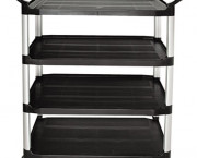 Open Sided Utility Cart, 4-Shelf, 40-5/8w x 20d x 51h, Black