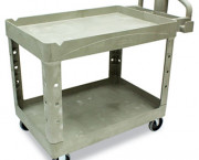 Heavy-Duty Utility Cart, 2-Shelf, 25-7/8w x 45-1/4d x 33-1/4h, Beige