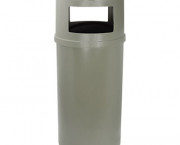 Ash/Trash Classic Container w/o Doors, Round, 25 gal, Beige