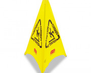 Three-Sided Caution, Wet Floor Safety Cone, 21w x 21d x 30h, Yellow