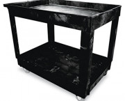 Service/Utility Cart, 2-Shelf, 24w x 40d x 31-1/4h, Black