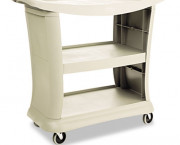 Executive Service Cart, 3-Shelf, 20-1/3w x 38-9/10d, Platinum
