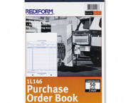 Purchase Order Book, Bottom Punch, Letter, Two-Part Carbonless, 50 Sets/Book