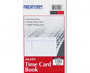 Employee Time Card, Weekly, 4-1/4 x 7, 100/Pad