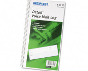 Voice Mail Wirebound Log Books, 5-5/8 x 10-5/8, 600 Sets/Book