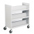 Double-Sided Steel Book Cart w/6 Slant Shelves, 37w x 18d x 42h, Platinum