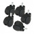 Deluxe Casters, 100 lbs./Caster, Nylon, Matte Black, 5/Set