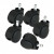 Deluxe Casters, 100 lbs./Caster, Polyurethane, Matte Black, 5/Set