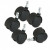 Deluxe Casters, 100 lbs./Caster, Nylon, Matte Black, 5/Set