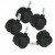 Deluxe Casters, 100 lbs./Caster, Polyurethane, Matte Black, 5/Set