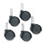 Duet Twin Wheels, 100 lbs./Caster, Nylon Bonded/Urethane, Matte Black, 5/Set