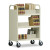 Double-Sided Book Cart, 3-Shelf, 37w x 18d x 42h, Putty